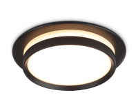 Светильник точечный GX53 круг черный встраиваемый Ambrella