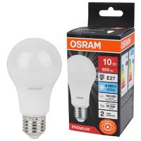 Лампа светодиодная Е27 10Вт 6500К 800лм стандарт А60 матовая  Osram LED Value black 