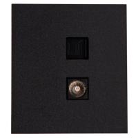 MIELE STRONG Розетка компьютерная RJ45 кат6 + TV с/у антрацит KRANZ