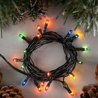 Гирлянда нить 1,2м мультицвет 20свд IP20 зеленый провод 