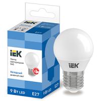 Лампа свд 220В E27 9Вт 6500К 810лм шар G45 матовая IEK 