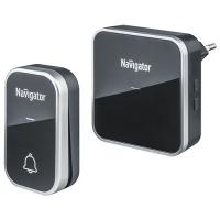 Звонок беспроводной открытая черный IP20/IP54  Navigator в розетку, 36мелодий