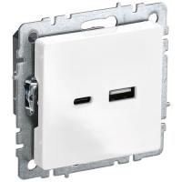 BRITE Роз. USB A+C 18Вт РЮ11-1-БрБ бел. IEK