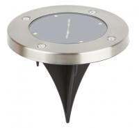 Светильник грунтовый свд на солнечной батарее сталь/пластик хром 130мм IP54 