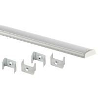 Профиль накладной серебристый анодированый 15*6,5*2000мм ЭРА гибкий, экран+заглушки+крепеж