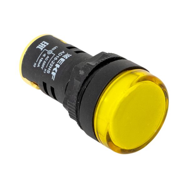 Лампа сигнальная AD16-22HS свд желтый 230В IP54 EKF 