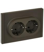 Фортепиано серый розетка скрытая 2-мест заземление шторки IP20 