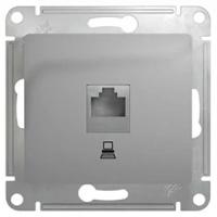 Глосса алюминий розетка RJ45 скрытая 1-ая  