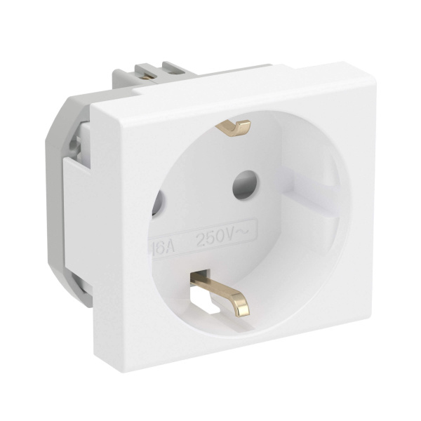 Вива белый розетка кабель-канал 1-мест заземление шторки IP20 