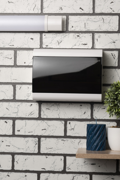 Бокс 12мод навесной белый черная прозрачная дверь IP41 SlimBox EKF 