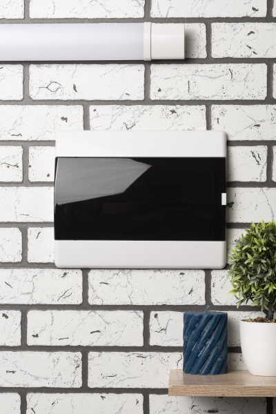 Бокс 12мод встраиваемый белый черная прозрачная дверь  SlimBox EKF 