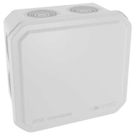 Коробка ответвит. с 6 кабельными вводами д.25мм. IP55 100х100х50мм.DKC