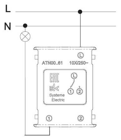AtlasDesign переключатель скрытая грифель 1кл 10А IP20 