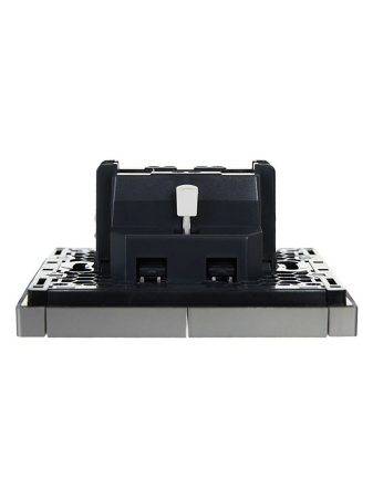 Фортепиано сталь выключатель 2кл скрытая 10А IP20 