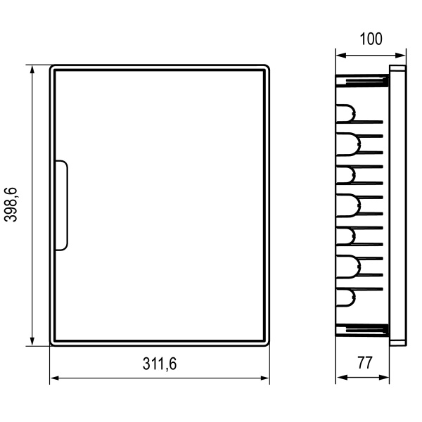 Бокс 24мод встраиваемый белый белая дверь IP40 FRAME DKC ДЛЯ ПОЛЫХ СТЕН 