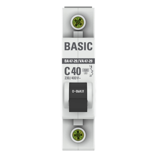 Автомат 1Р 40А C 4,5кА ВА47-29 EKF Basic 