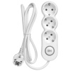 Удлинитель 3-мест 5м ПВС 3*1,5 белый выкл IEK  UNO